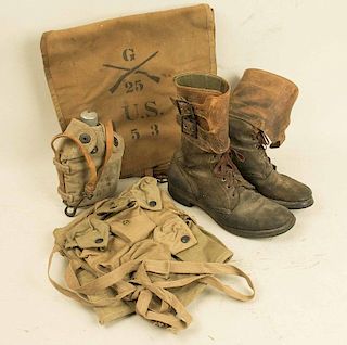 US Buffalo Soldier's Pack, WWI and WWII Leather, Web Gear, Combat Boots