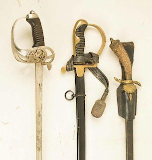 3 Imperial German Swords: Cavalry Saber, 1889 Cavalry Sword, and Hunting Sword