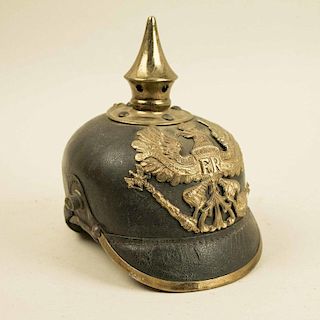 Imperial German Prussian brass mounted spiked helmet