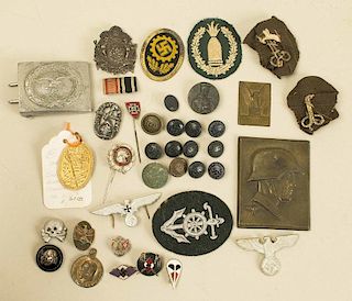3rd Reich Luftwaffe Belt Buckle, Medals, cap eagles, and more.