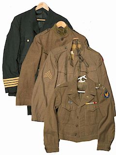 4 Uniforms: 2 US WWI, 1 WWII Army Air Corps, and an Ethiopian Airways Uniform.