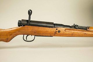 Japanese Arisaka Rifle Type 99 with anti-aircraft sight, Folding Bipod, original Chrysanthemum, and dust cover, in excellent