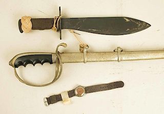 Military Archive of Joe Sabin Comprising pre-WWI Wm. Horstmann US Model 1902 Officer's Sword with Scabbard, plus a Model 1917
