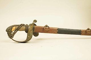 Imperial German Naval Officer's Saber, named, with Damascus blade.