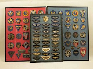 US Army Air Force and USAF Bullion Embroidered Wings and Patches, Most of which are World War II (3 Frames)