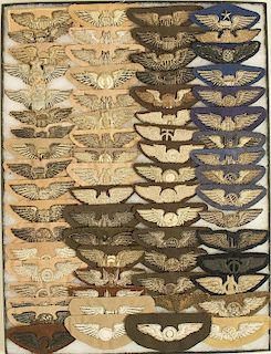 67 US bullion embroidered Wings, mostlyWWII