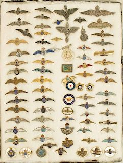 78 Superb RAF, Sweetheart Wing, Badges, and Brooches, many enameled