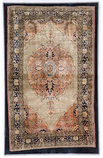 Antique Silk Kashan Rug: 1'11'' x 3'