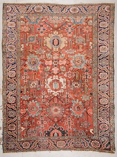 Antique Heriz Rug, Persia: 8'7'' x 11'11''