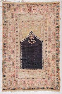 Antique Ghiordes Prayer Rug, Turkey: 4'2'' x 6'4''