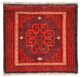 Antique Tibetan Meditation Rug: 2'1'' x 2'