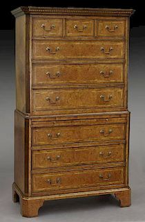 George III inlaid chest of drawers