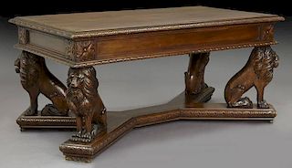 Italian Renaissance style oak center table
