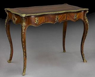 Louis XV style bronze mounted writing table,