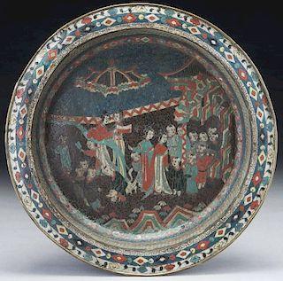 Large antique Chinese cloisonne bowl,