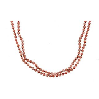 (2) TWO CORAL NECKLACE