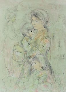 HIBEL LITHOGRAPH 'MOTHER & DAUGHTER', 6/26 ED.320