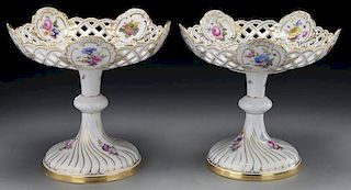 Pr. 19th C. Meissen porcelain compotes