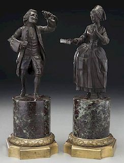 Pr. French 19th C. bronze figures: