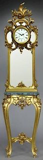 Italian Rococo style gilded console and mirror