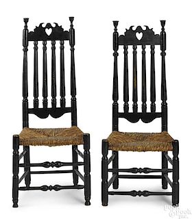 Two New England William and Mary side chairs