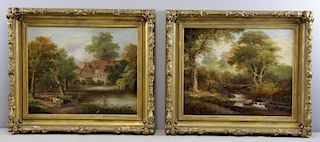 Two Signed 19th C. Oil on Canvas Landscapes.