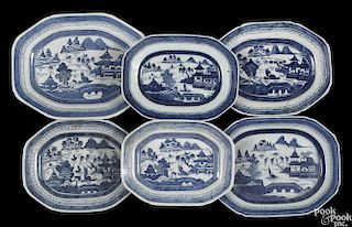 Six Chinese export porcelain Canton plates