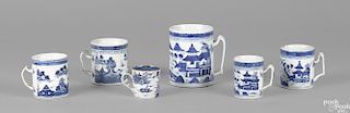 Six Chinese export porcelain Canton mugs