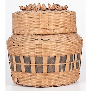 Northeastern Split Ash Lidded Basket