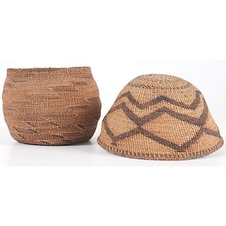 Modoc Basketry Hat and Bowl