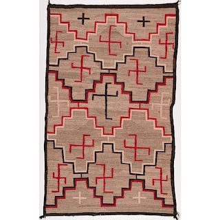 Navajo Western Reservation Weaving / Rug with Whirling Log Design