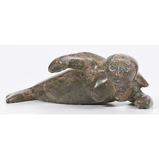 Moesesie (Moe) Pootoogook (Inuit, b.1977) Sedna Soapstone Carving