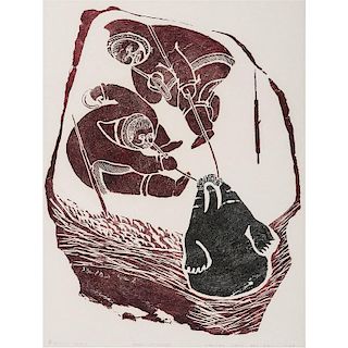 Juanisialuk (Inuit, 1917-1977) Stone Cut Print