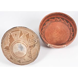 Pre-Historic Mimbres and Upper Gila Pottery Bowls