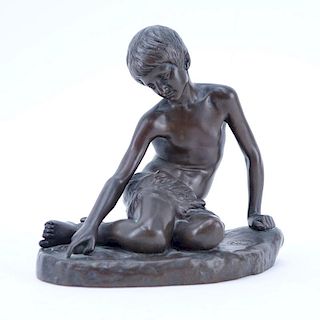 After: Achille Collas, French (1794 - 1859) Bronze Sculpture of a Seated Young Boy