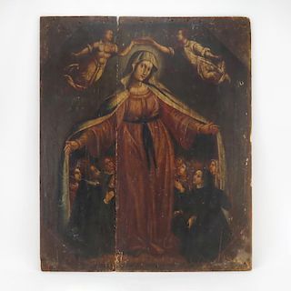Early 19th Century Eastern European School Religious Painting on Wood Panel