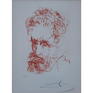 Salvador Dali, Spanish (1904 - 1989) "Michelangelo" Etching, Pencil signed Lower Right and Inscribed "E