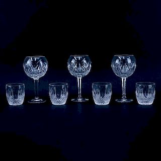 Collection of Seven (7) Waterford Crystal Toasting Glasses and Rock Tumblers