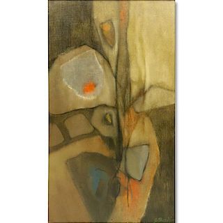 Jesse Redwin (J Redwin) Bardin, American (1923 - 1997) Oil on canvas "Rock Garden"