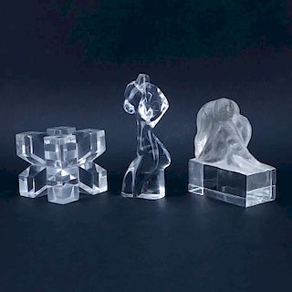Collection of Three Mid Century Modern Lucite Sculptures