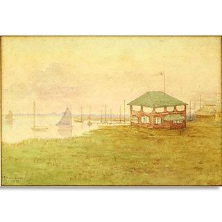 Gerard Hardenbergh, American (1855 - 1915) Watercolor "Bayside"