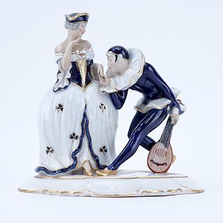 Royal Dux Bohemia Glazed Porcelain Figural Group