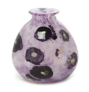 A Charles Schneider Glass Vase, Height 8 5/8 inches.