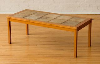 DANISH TEAK LOW TABLE INSET WITH TILES