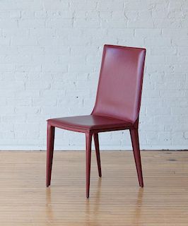 FRAG LEATHER-WRAPPED 'EVIA' SIDE CHAIR