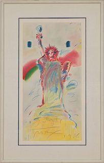 PETER MAX (b. 1937): STATUE OF LIBERTY (RED); AND STATUE OF LIBERTY (BLUE)
