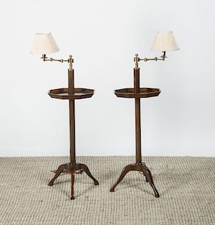 PAIR OF REGENCY STYLE MAHOGANY STANDING LAMPS