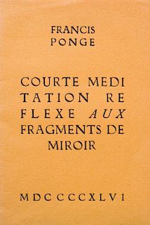 FRANCIS PONGE (1899-1988): COURTE MEDITATION REFLEXE AUX FRAGMENTS DE MIROIR