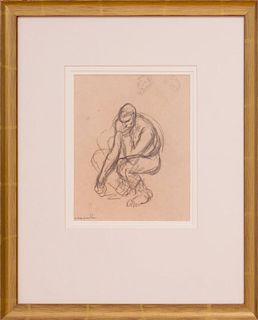 ATTRIBUTED TO THÉOPHILE STEINLEN (1859-1923): CROUCHING MAN