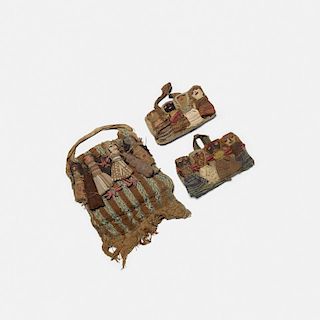 Pre-Columbian, Chancay burial doll textiles, collection of three